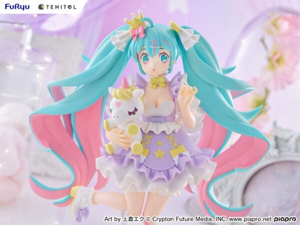 Hatsune Miku Tenitol PVC Szobor Hatsune Miku Yumekawa Princess Lavender Ver. 21 cm