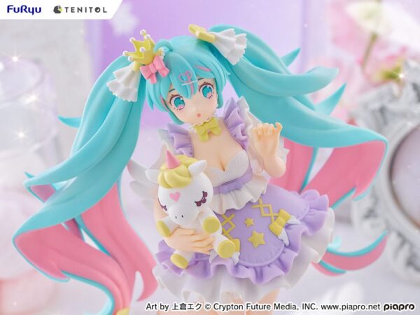 Hatsune Miku Tenitol PVC Szobor Hatsune Miku Yumekawa Princess Lavender Ver. 21 cm