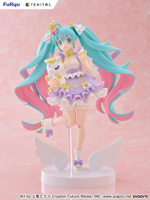 Hatsune Miku Tenitol PVC Szobor Hatsune Miku Yumekawa Princess Lavender Ver. 21 cm