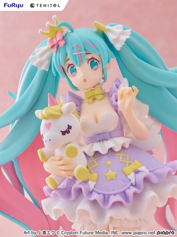 Hatsune Miku Tenitol PVC Szobor Hatsune Miku Yumekawa Princess Lavender Ver. 21 cm