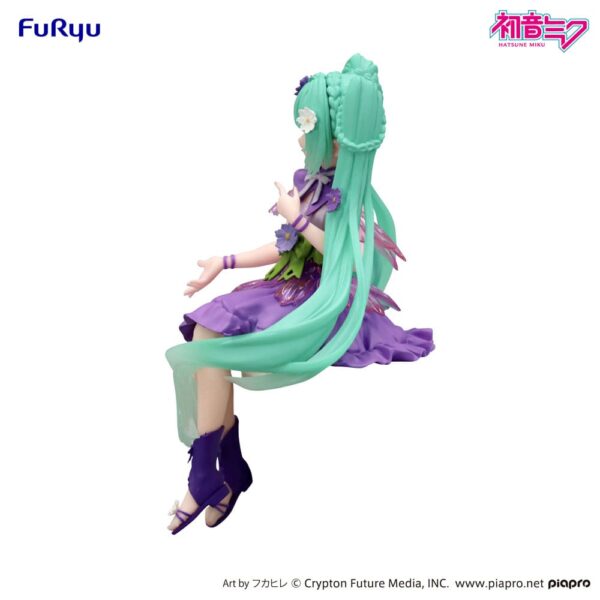 Hatsune Miku Noodle Stopper PVC Szobor Flower Fairy Cosmos Purple Color Ver. 14 cm