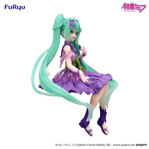 Hatsune Miku Noodle Stopper PVC Szobor Flower Fairy Cosmos Purple Color Ver. 14 cm