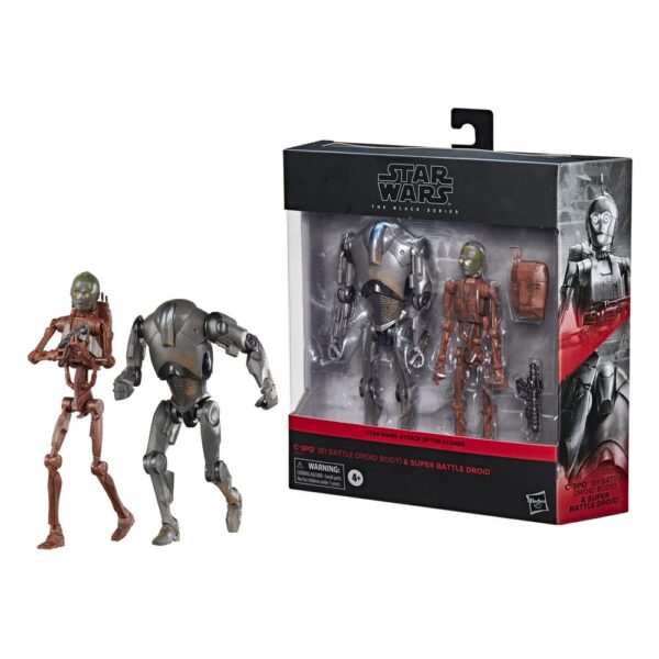 Star Wars Episode II Black Series Akció Figura 2-Pack C-3PO (B1 Battle Droid Body) & Super Battle Droid 15 cm