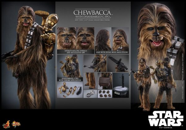 Star Wars Episode V Movie Masterpiece Akció Figura 1/6 Chewbacca with Disassembled C-3PO 36 cm Star Wars Episode V Movie Masterpiece Akció Figura 1/6 Chewbacca with Disassembled C-3PO 36 cm