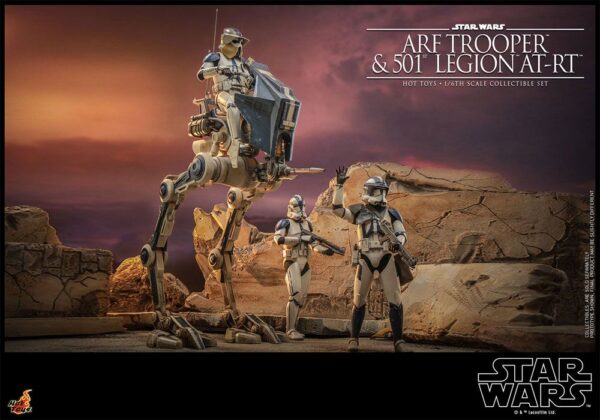 Star Wars The Clone Wars Akció Figura 1/6 ARF Trooper & 501st Legion AT-RT 30 cm