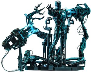 Iron Man 2 Akció Figura 1/6 Neon Tech Iron Man with Suit-Up Gantry 32 cm