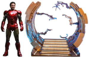 Marvel's The Avengers Movie Masterpiece Diecast Akció Figura 1/6 Iron Man Mark VI (2.0) with Suit-Up Gantry 32 cm
