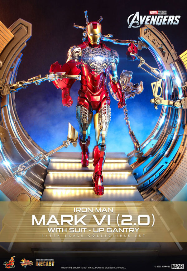 Marvel's The Avengers Movie Masterpiece Diecast Akció Figura 1/6 Iron Man Mark VI (2.0) with Suit-Up Gantry 32 cm Marvel's The Avengers Movie Masterpiece Diecast Akció Figura 1/6 Iron Man Mark VI (2.0) with Suit-Up Gantry 32 cm