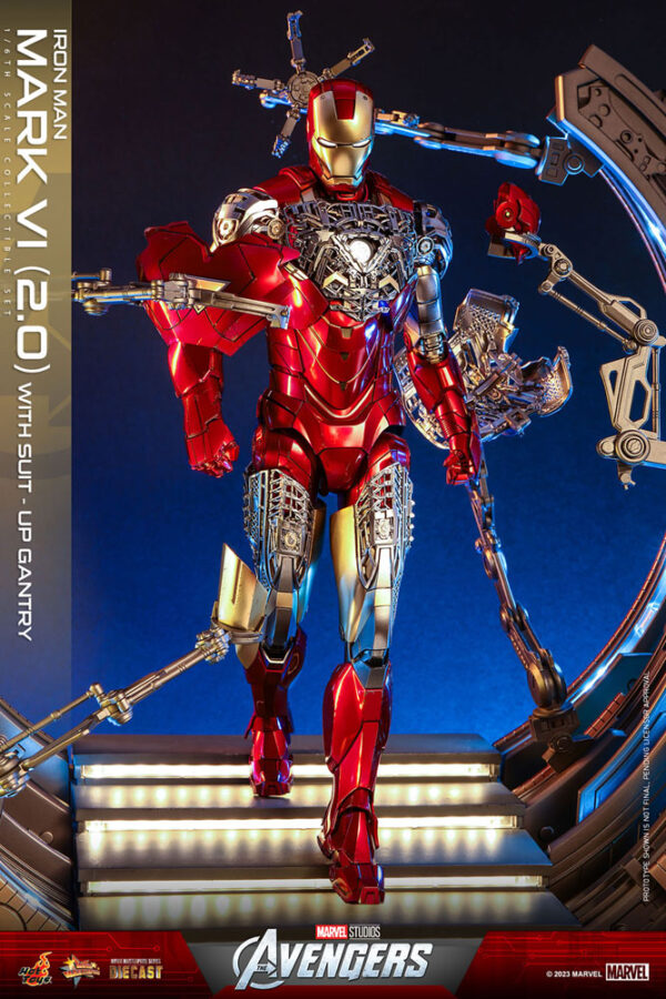 Marvel's The Avengers Movie Masterpiece Diecast Akció Figura 1/6 Iron Man Mark VI (2.0) with Suit-Up Gantry 32 cm Marvel's The Avengers Movie Masterpiece Diecast Akció Figura 1/6 Iron Man Mark VI (2.0) with Suit-Up Gantry 32 cm