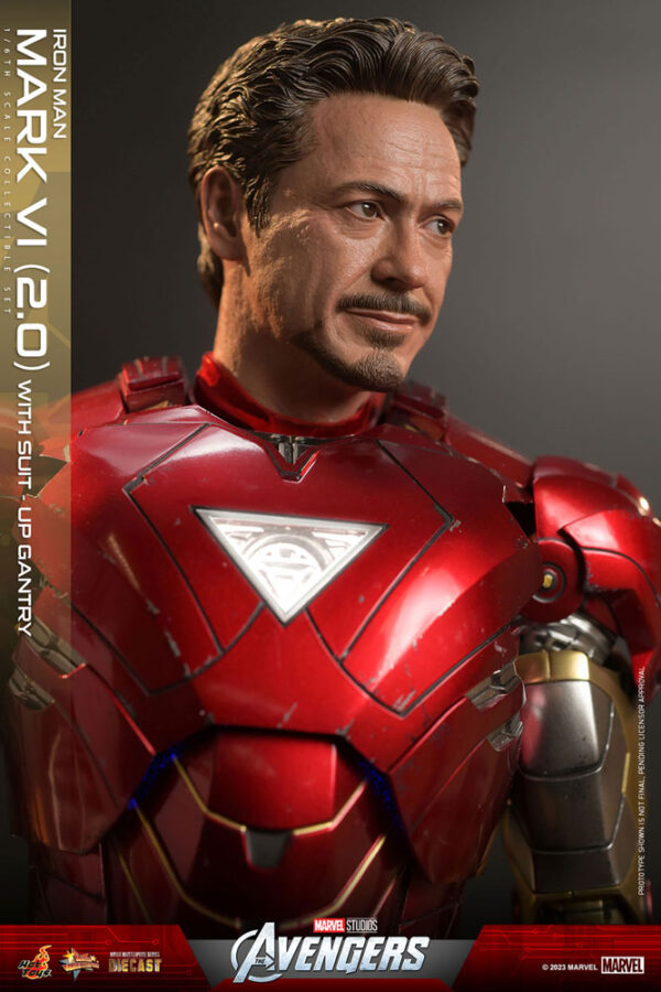 Marvel's The Avengers Movie Masterpiece Diecast Akció Figura 1/6 Iron Man Mark VI (2.0) with Suit-Up Gantry 32 cm Marvel's The Avengers Movie Masterpiece Diecast Akció Figura 1/6 Iron Man Mark VI (2.0) with Suit-Up Gantry 32 cm