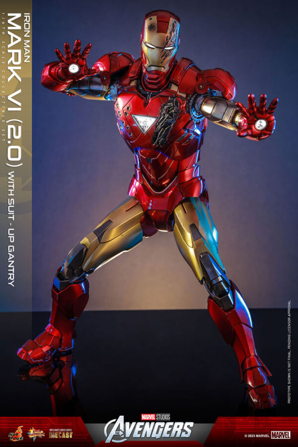 Marvel's The Avengers Movie Masterpiece Diecast Akció Figura 1/6 Iron Man Mark VI (2.0) with Suit-Up Gantry 32 cm Marvel's The Avengers Movie Masterpiece Diecast Akció Figura 1/6 Iron Man Mark VI (2.0) with Suit-Up Gantry 32 cm