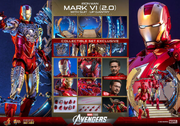 Marvel's The Avengers Movie Masterpiece Diecast Akció Figura 1/6 Iron Man Mark VI (2.0) with Suit-Up Gantry 32 cm Marvel's The Avengers Movie Masterpiece Diecast Akció Figura 1/6 Iron Man Mark VI (2.0) with Suit-Up Gantry 32 cm