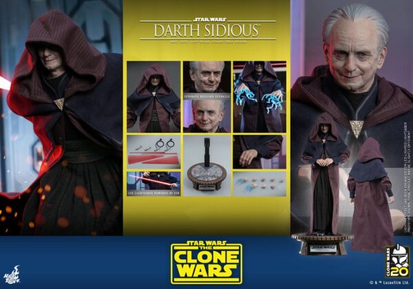 Star Wars: The Clone Wars Akció Figura 1/6 Darth Sidious 29 cm