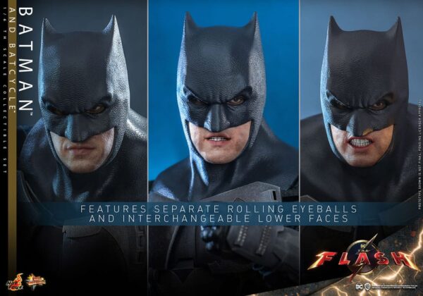 The Flash Movie Masterpiece Akció Figura wih Jármű 1/6 Batman & Batcycle Set 30 cm