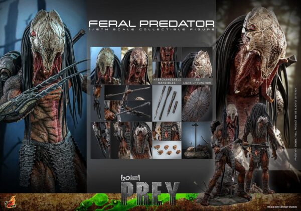 Prey Akció Figura 1/6 Feral Predator 37 cm