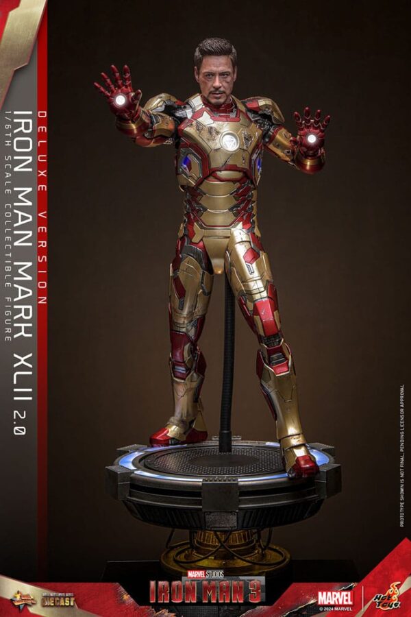 Iron Man 3 Movie Masterpiece Diecast Akció Figura 1/6 Iron Man Mark XLII (2.0) Deluxe 32 cm Iron Man 3 Movie Masterpiece Diecast Akció Figura 1/6 Iron Man Mark XLII (2.0) Deluxe 32 cm