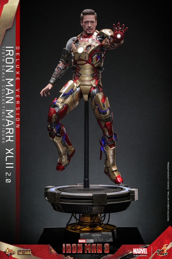 Iron Man 3 Movie Masterpiece Diecast Akció Figura 1/6 Iron Man Mark XLII (2.0) Deluxe 32 cm Iron Man 3 Movie Masterpiece Diecast Akció Figura 1/6 Iron Man Mark XLII (2.0) Deluxe 32 cm