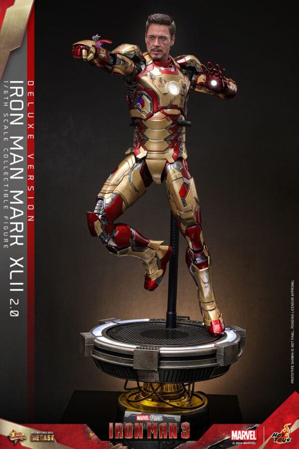 Iron Man 3 Movie Masterpiece Diecast Akció Figura 1/6 Iron Man Mark XLII (2.0) Deluxe 32 cm Iron Man 3 Movie Masterpiece Diecast Akció Figura 1/6 Iron Man Mark XLII (2.0) Deluxe 32 cm