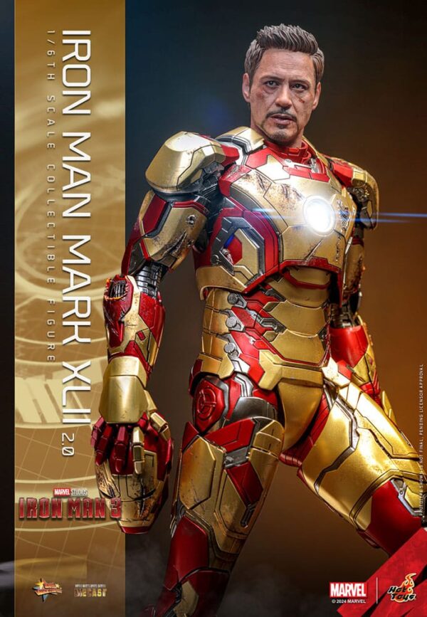 Iron Man 3 Movie Masterpiece Diecast Akció Figura 1/6 Iron Man Mark XLII (2.0) 32 cm