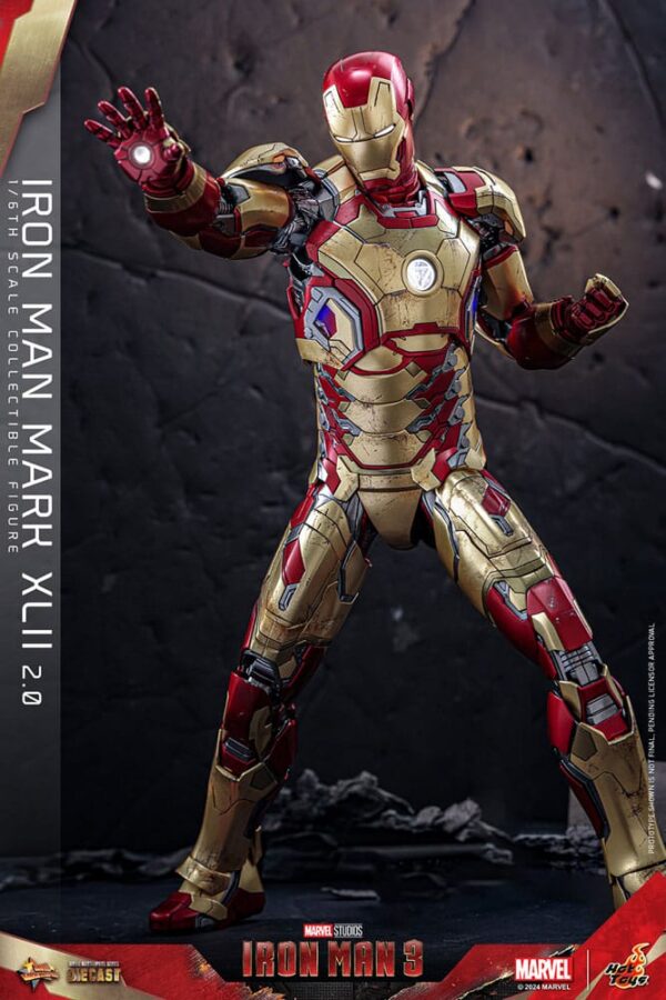 Iron Man 3 Movie Masterpiece Diecast Akció Figura 1/6 Iron Man Mark XLII (2.0) 32 cm