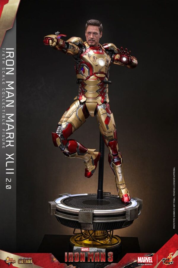 Iron Man 3 Movie Masterpiece Diecast Akció Figura 1/6 Iron Man Mark XLII (2.0) 32 cm