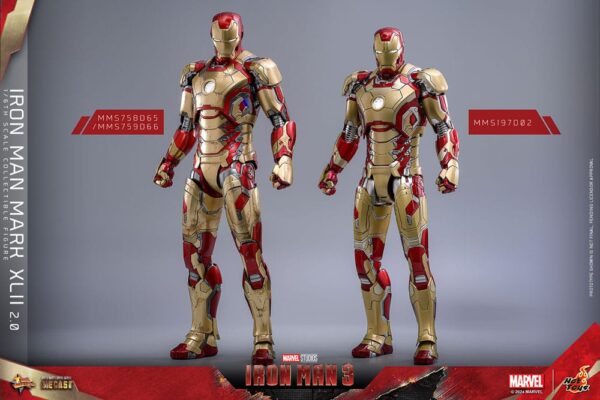 Iron Man 3 Movie Masterpiece Diecast Akció Figura 1/6 Iron Man Mark XLII (2.0) 32 cm