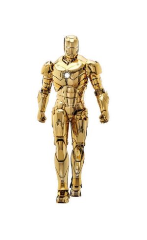 Iron Man Movie Masterpiece Diecast Akció Figura 1/6 Iron Man Mark III (Gold Color Version) Hot Toys Exclusive 33 cm