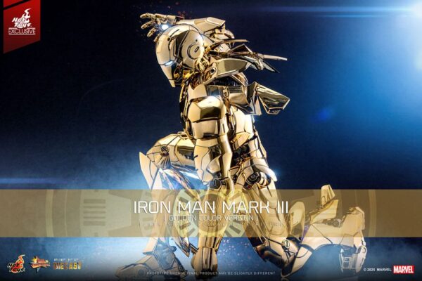 Iron Man Movie Masterpiece Diecast Akció Figura 1/6 Iron Man Mark III (Gold Color Version) Hot Toys Exclusive 33 cm