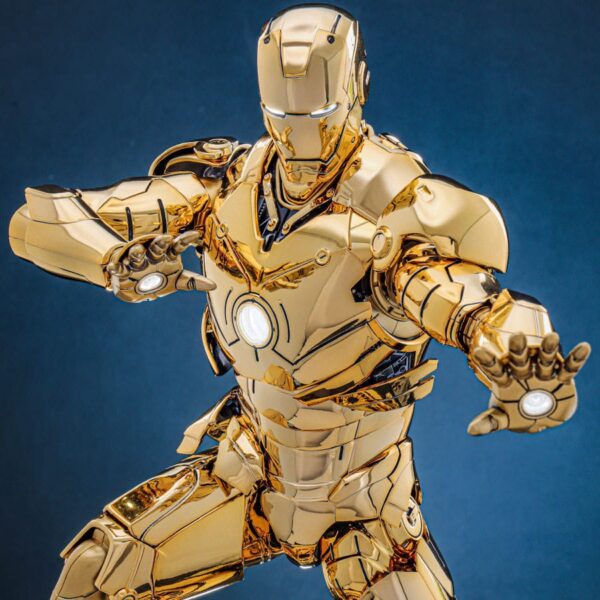 Iron Man Movie Masterpiece Diecast Akció Figura 1/6 Iron Man Mark III (Gold Color Version) Hot Toys Exclusive 33 cm