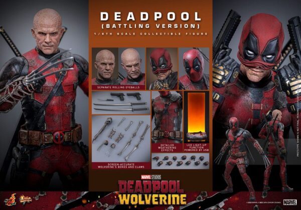 Deadpool & Wolverine Movie Masterpiece Akció Figura 1/6 Deadpool (Battling Version) 31 cm