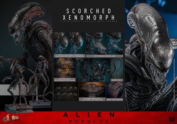 Alien: Romulus Movie Masterpiece Akció Figura 1/6 Scorched Xenomorph 44 cm