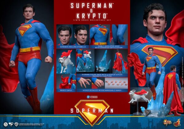 Superman (2025) Movie Masterpiece Akció Figura 1/6 Superman & Krypto 33 cm