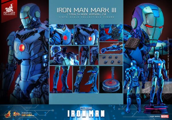 Iron Man Movie Masterpiece Diecast Akció Figura 1/6 Iron Man Mark III (Stealth Mode Ver.) 2.0 Hot Toys Exclusive 33 cm Iron Man Movie Masterpiece Diecast Akció Figura 1/6 Iron Man Mark III (Stealth Mode Ver.) 2.0 Hot Toys Exclusive 33 cm