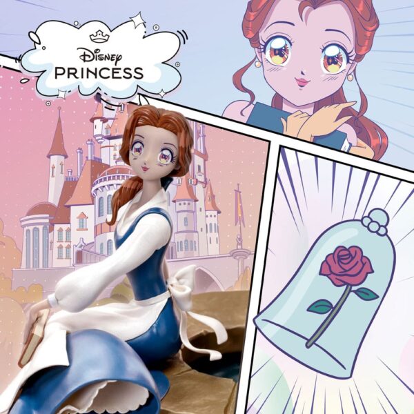 Disney Anime Princess Scale Szobor Belle 15 cm Disney Anime Princess Scale Szobor Belle 15 cm