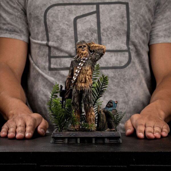 Star Wars Episode VI Art Scale Szobor 1/10 Chewbacca and Tokkat 22 cm