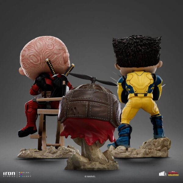 Deadpool & Wolverine Mini Co. PVC Figura Deadpool and Wolverine set Unmasked 14 cm
