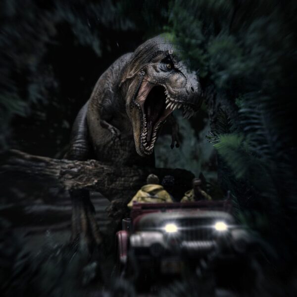 Jurassic Park Demi Art Scale Szobor 1/20 T-Rex Chase 30 cm Jurassic Park Demi Art Scale Szobor 1/20 T-Rex Chase 30 cm