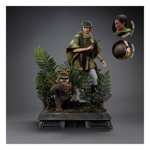 Star Wars Episode VI Art Scale Szobor 1/10 Leia and Wicket 21 cm Star Wars Episode VI Art Scale Szobor 1/10 Leia and Wicket 21 cm
