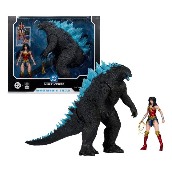 DC Justice League Monsterverse DC Multiverse Akció Figuras 2-Pack Wonder Woman Vs. Atomic Blast Godzilla 18 cm
