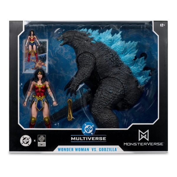 DC Justice League Monsterverse DC Multiverse Akció Figuras 2-Pack Wonder Woman Vs. Atomic Blast Godzilla 18 cm