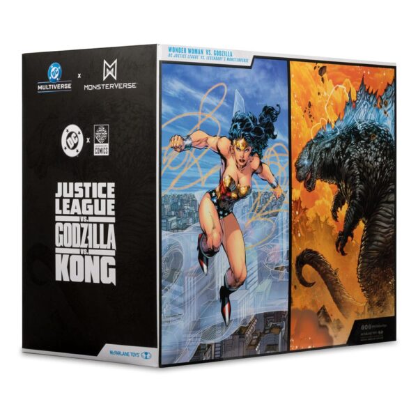 DC Justice League Monsterverse DC Multiverse Akció Figuras 2-Pack Wonder Woman Vs. Atomic Blast Godzilla 18 cm