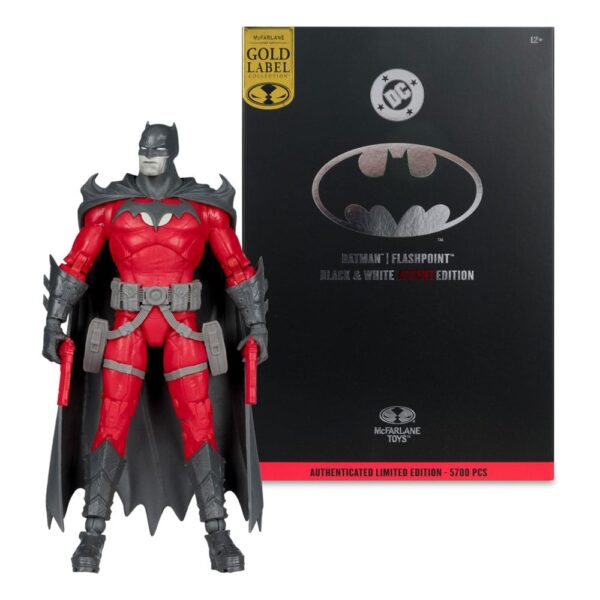DC Multiverse Akció Figura Batman (Flashpoint) (Black & White Accent Edition) (Gold Label) 18 cm