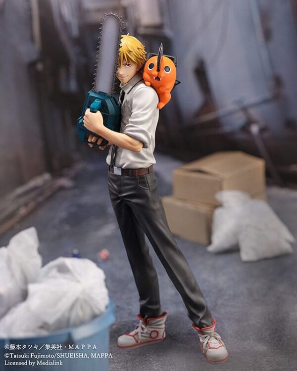 Chainsaw Man S-Fire PVC Szobor 1/7 Denji & Pochita 24 cm