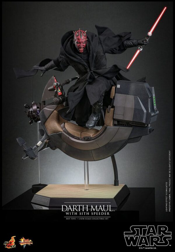 Star Wars Episode I Movie Masterpiece Akció Figura 1/6 Darth Maul with Sith Speeder 29 cm