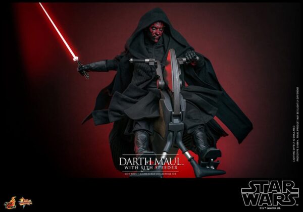 Star Wars Episode I Movie Masterpiece Akció Figura 1/6 Darth Maul with Sith Speeder 29 cm