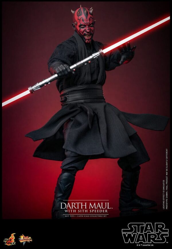 Star Wars Episode I Movie Masterpiece Akció Figura 1/6 Darth Maul with Sith Speeder 29 cm