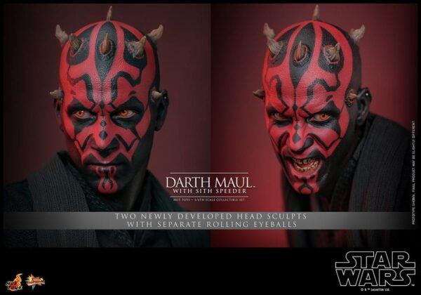 Star Wars Episode I Movie Masterpiece Akció Figura 1/6 Darth Maul with Sith Speeder 29 cm
