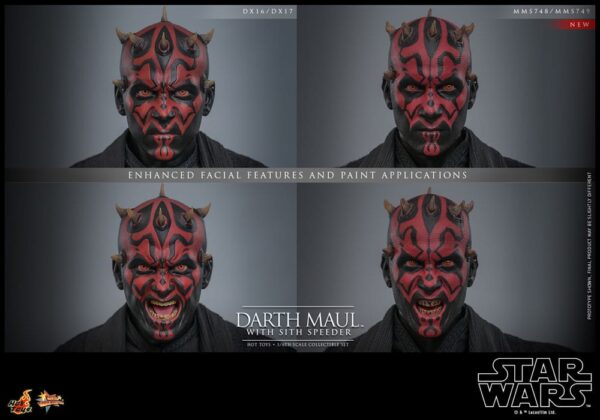 Star Wars Episode I Movie Masterpiece Akció Figura 1/6 Darth Maul with Sith Speeder 29 cm
