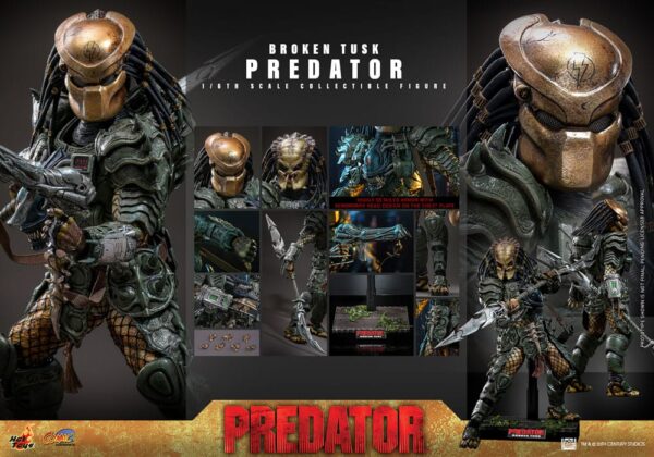 Alien vs. Predator Comic Masterpiece Akció Figura 1/6 Broken Tusk Predator 35 cm