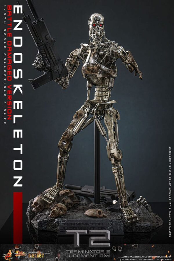 Terminator 2: Judgment Day Movie Masterpiece Akció Figura 1/6 Endoskeleton (Battle Damaged Version) 31 cm